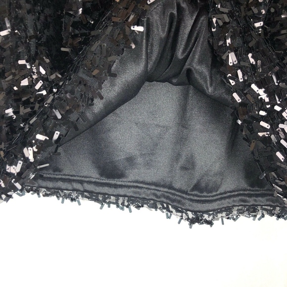Willi Smith Black Sequin Lined Short Skirt Medium - Picture 6 of 7